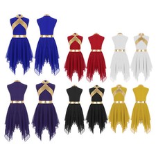 Girls Dress Liturgical Costume Soft Dresses Praise Gown Breathable Robe Dance