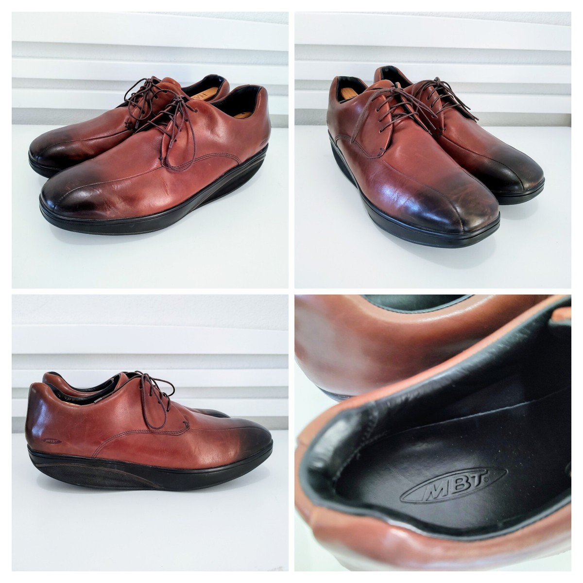 MBT Bosi Oxford Men’s Size 8.5 Black Coffee Leather Rocker Sole Shoe Lace Up NEW MBT Men main image 3