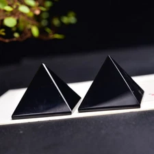Natural Obsidian Quartz Crystal Stone Pyramid Energy Tower Healing Reiki Decor