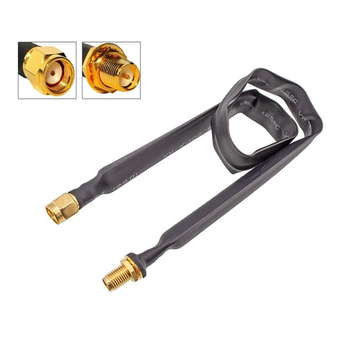 RP-SMA Male To RP-SMA Female FlatWindow Coaxial Extension Pigtail 25cm 0-6 GHz
