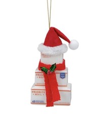Northlight 4.5" Red "USPS Priority Mail" Stacked Packages Christmas Ornament