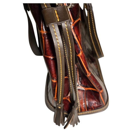 Borsa a tracolla Dooney And Bourke marrone ecopelle di coccodrillo borsetta - Foto 8 di 20