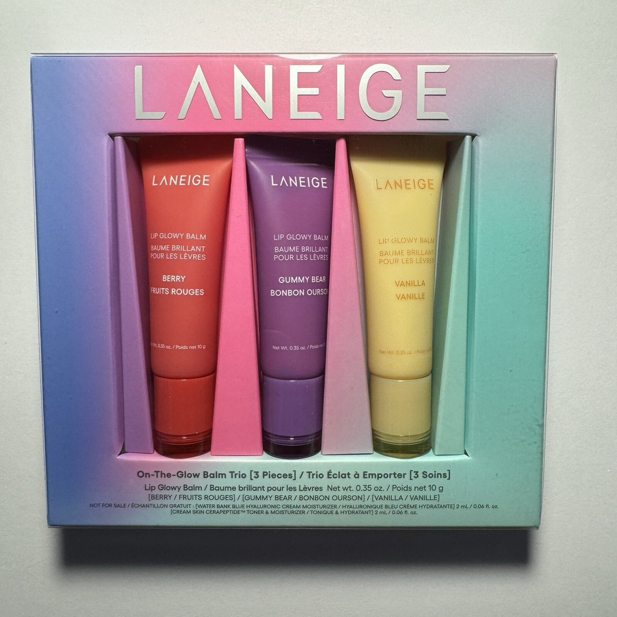 Laneige On The Glow Balm Trio Holiday Gift Set of 3 Full Size Lip