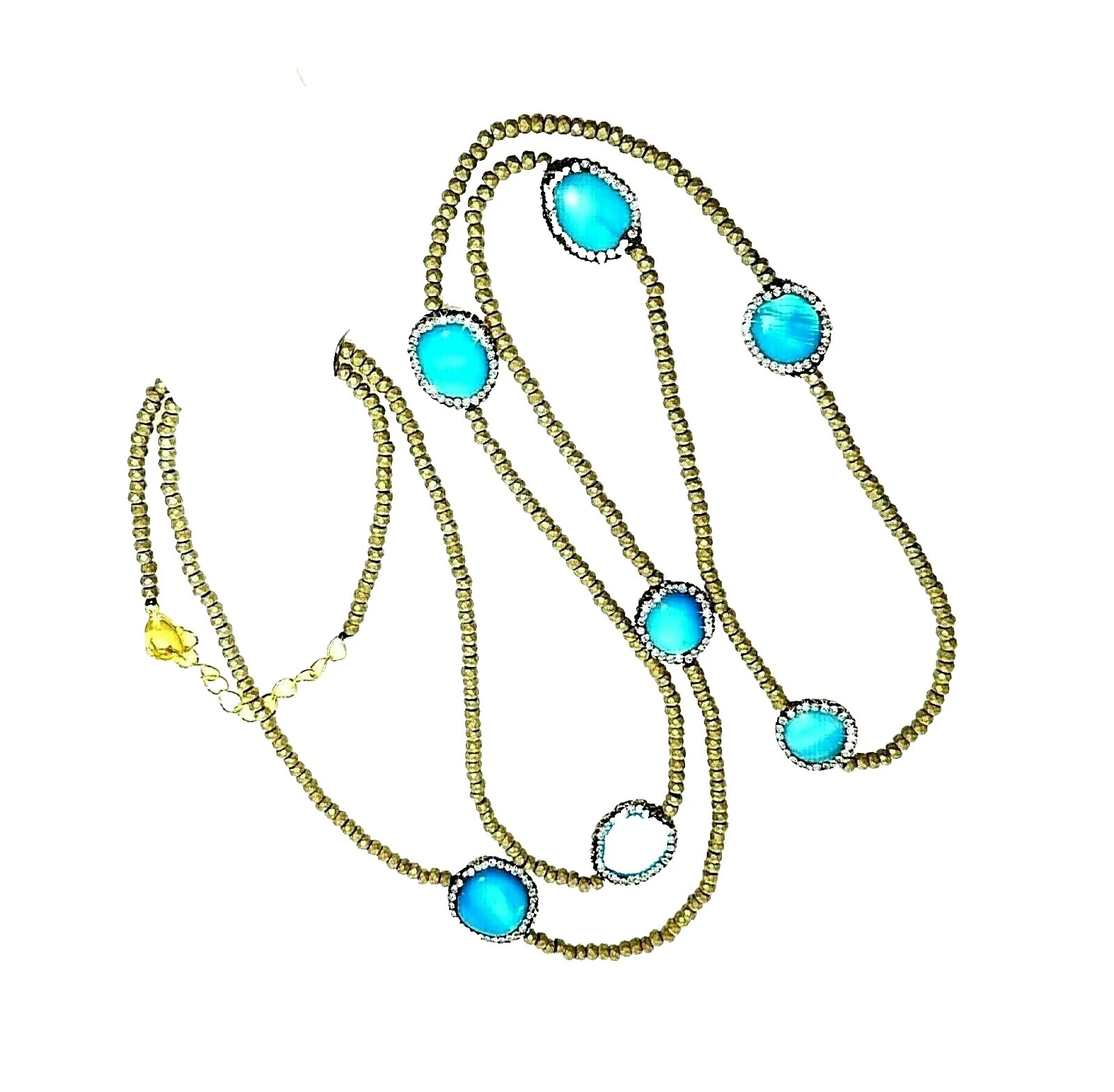 Vidrio Turquesa Joyería de Moda Marrón