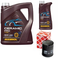 MotoröL Set Mannol 10W-40 Ceramic Pro 6 Liter + ÖLfilter FüR Nissan Opel Vectra