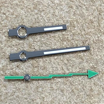 Green Lume Silver Trim 3 Hands Watch Hands for Miyota 8215/821A Mingzhu2813/3804