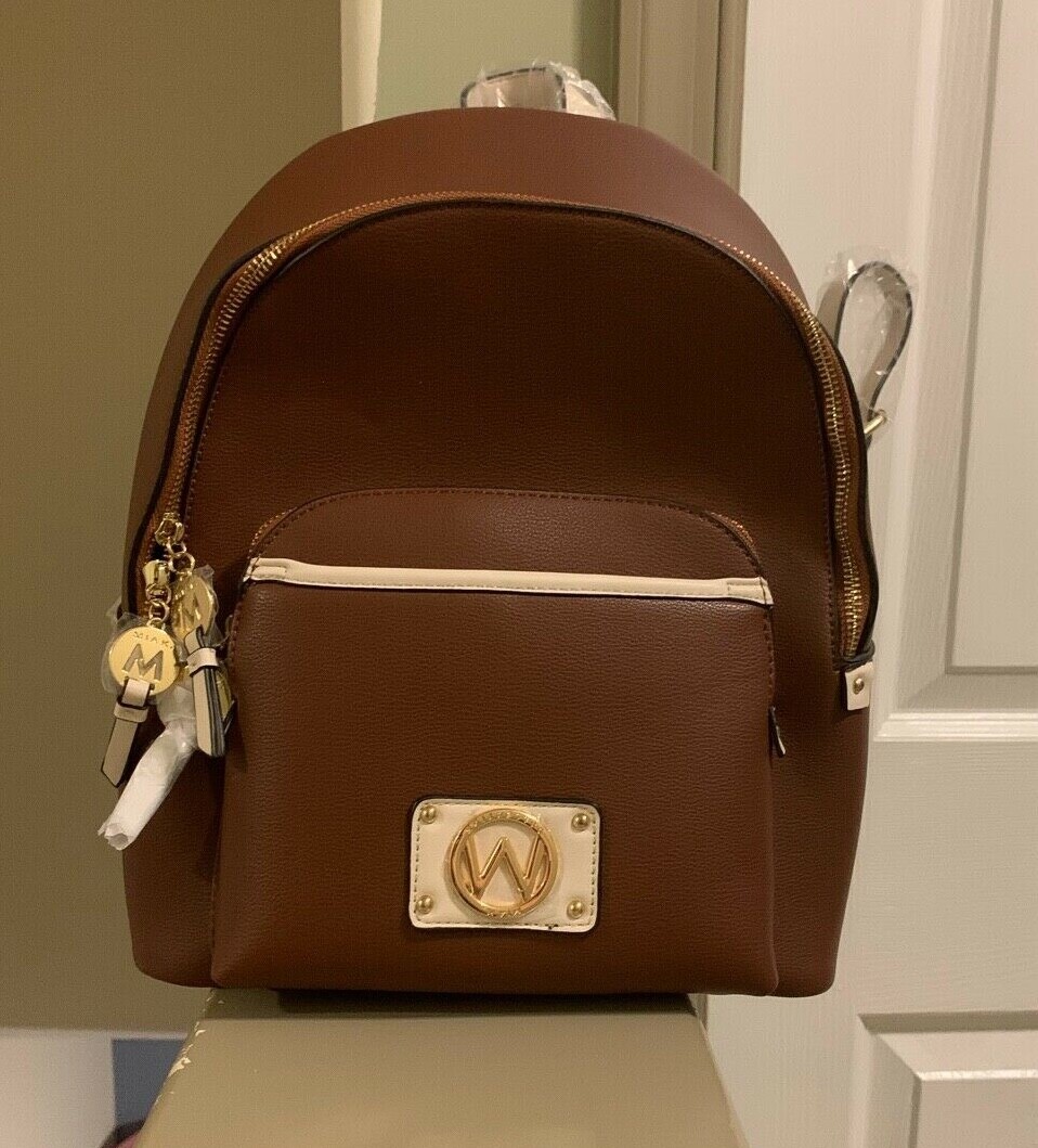 MIA K Collection Brown and Cream Vegan Leather Alice Backpack Purse SEE  DESC | eBay
