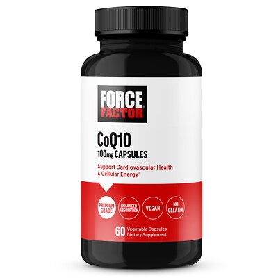 Force Factor CoQ10 100mg, Coenzyme Q10 Heart Health Supplement, 60 Capsules