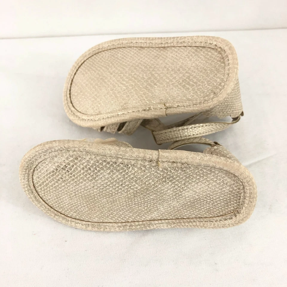 Sandalias Koala bebé niño niña correa al tobillo apliques florales dorados talla 3 Foto 4 de 4