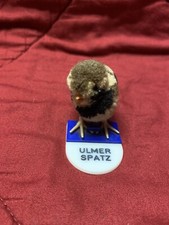 Vintage STEIFF WOOL Bird Ulmer Spatz With Stand Plastic Feet No Tags Very Rare
