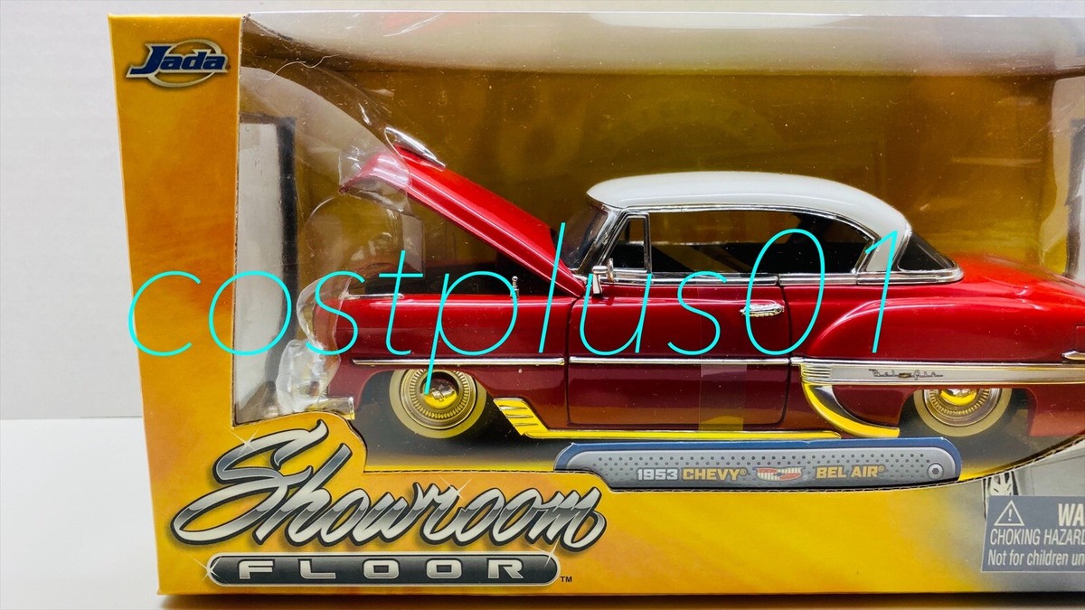 JADA SHOWROOM FLOOR 1953 CHEVY BEL AIR 1:24 RED WITH WHITE