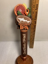 DOGFISH HEAD FLESH AND BLOOD IPA FRUIT AND HOPS draft beer tap handle. DELAWARE