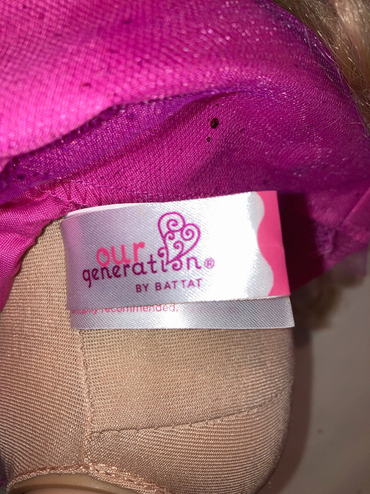 Our Generation doll by Battat, pink highlights in hair, 18"