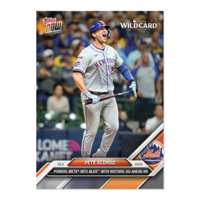 PETE ALONSO HISTORIC HOME-RUN POWERS METS INTO NLDS TOPPS NOW WILDCARD CARD #798