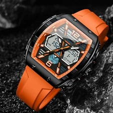 LIGE Men Watch Sport Diver Digital Analog Luminous 50m Waterproof Boy Wristwatch