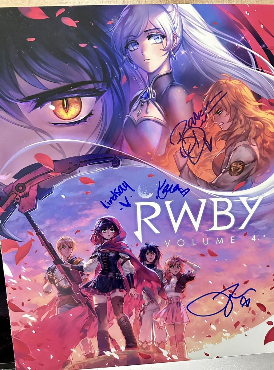 RWBY CAST SIGNED PHOTO 11x14 ROOSTER TEETH ANIME LINDSAY JONES