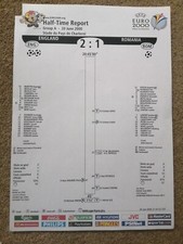 EURO 2000 FOOTBALL England v Romania MEDIA HALF TIME REPORT UEFA RARE