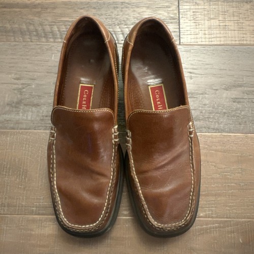 Cole Haan Santa Barbara Slip On Loafers Men Sz 10 Brown NikeAir Sole 07184 Prep - Picture 2 of 11