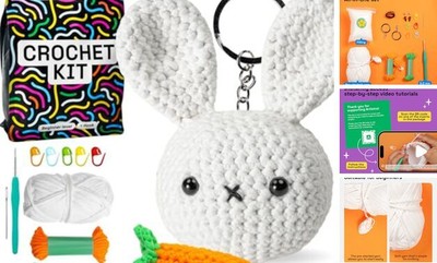  Crochet Kit for Beginners   All-Included Knitting Kit with 30% Extra Bunny