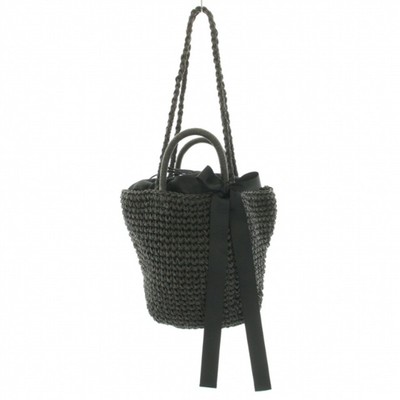 Bilitis Dix-sept ans basket bag handbag tote crochet ribbon decoration Used 2512