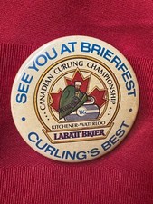 Vtg Canadian Curling Championship Briefest LABATT BRIER  Button/Pinback Bag4