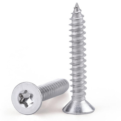#10 X 1-1/4'' Flat Head Torx Drive Self Tapping Screws for Wood and Sheet Metal,