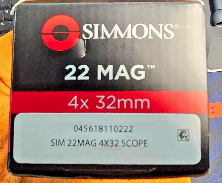 Mira para rifle Simmons 22 Mag 4X32 mm modelo 511022 incluye anillos estilo tejedor de 1" nueva Foto 2 de 4