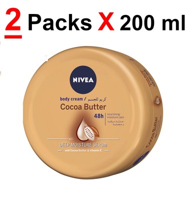 NIVEA Body Cream Dry Skin, Cocoa Butter Vitamin E ( 2 Packs X 200ml )
