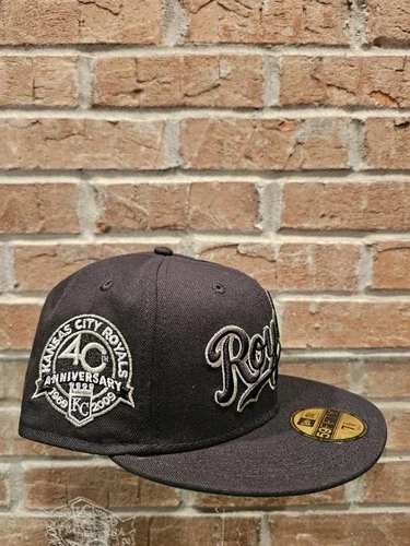 New Era 59Fifty Kansas City Royals MLB Club Fitted Hat Size 7 3/8, 40th Anniv 