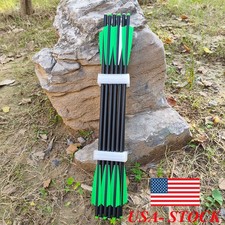 12pcs 20" Crossbow Bolts Carbon Crossbow Arrows Half Moon Nock for Hunting Shoot