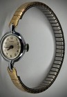 Womens Timex Oval Gold Tone Dial Case Stretch Bracelet Band Mechanical Watch USA — photo 3