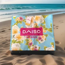 Daiso Hawaii Exclusive Reusable Shopping Bag Flower Grocery Tote Medium 15x12x8