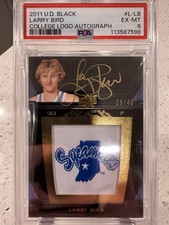 2011-12 upper deck black L-LB Larry Bird College Logo Autograph /40