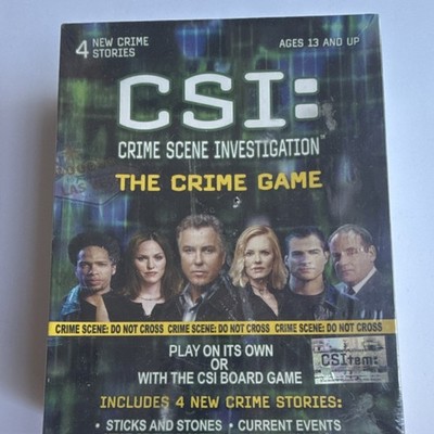 Specialty Board Games CSI Crime Game w/ 4 New Crime Stories & 12-Sided Die