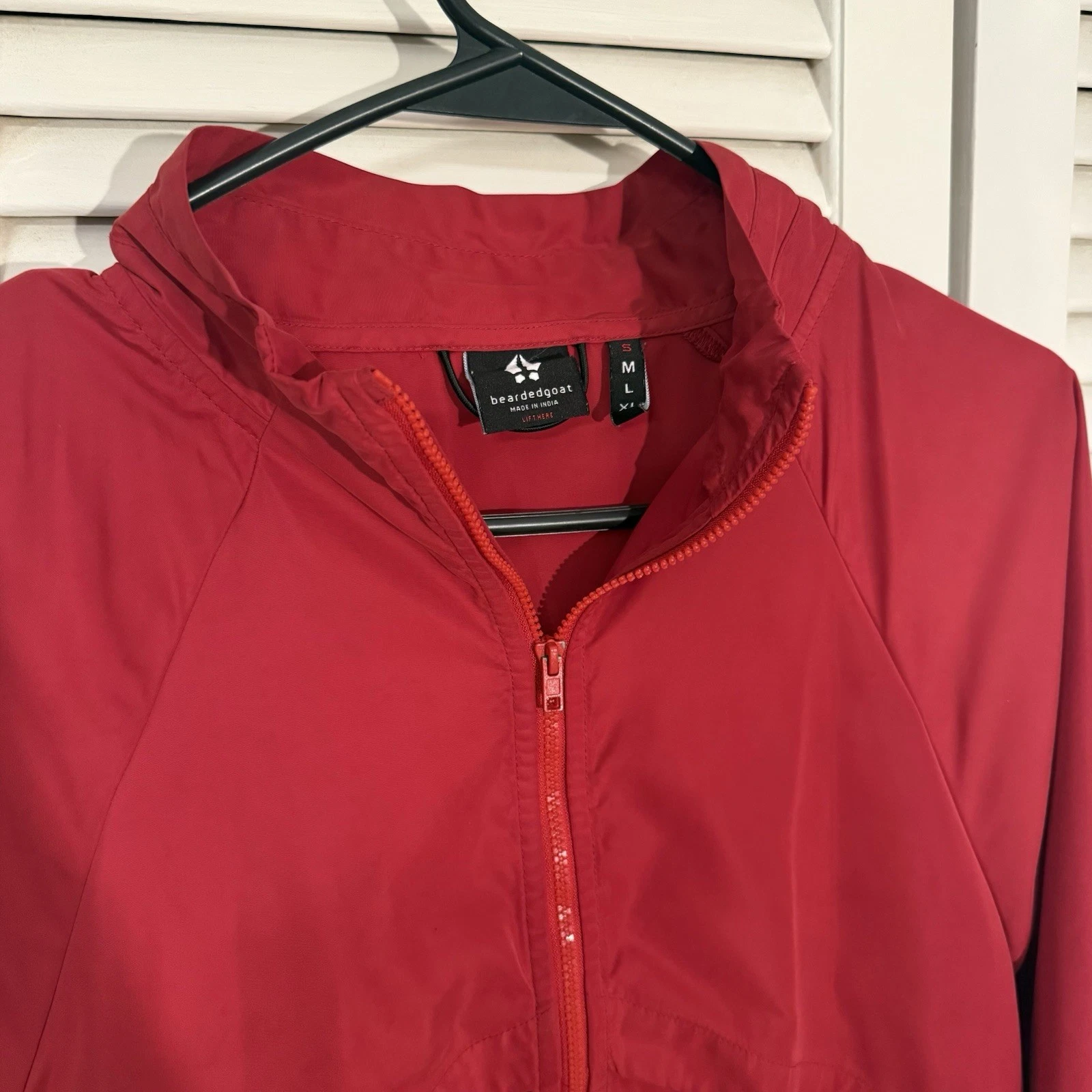 Bearded Goat Full Zip Up Jacket Red Size Small Lumbar Pocket Outdoor Hiking image 1