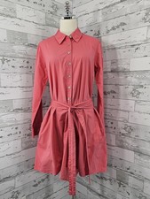 Thakoon Addition Womens 10 Long Sleeves Wrap Asymetric Shirt Dress Pink