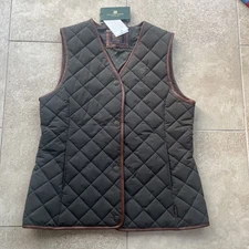 BNWT HOLLAND COOPER Adlestrop Quilted Gilet Dark Olive Size L