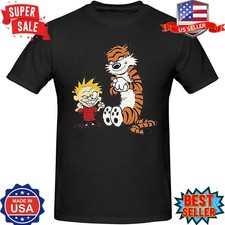 NEW Calvin And Hobbes T-shirt Funny Animation Unisex T-Shirt S-5XL