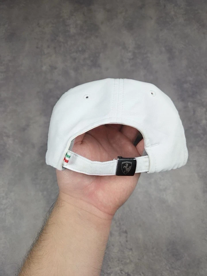 Vintage Cap Ferrari Racing Hat Y2K White Car Men’s Nascar Formula F1 - Image 3 of 4