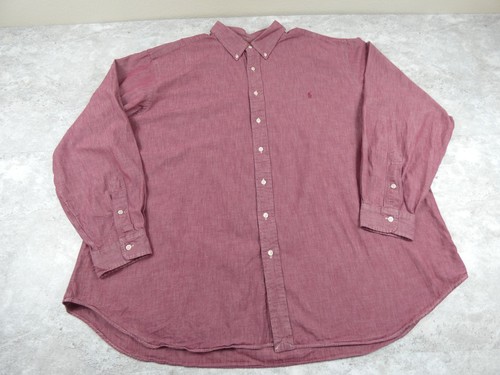 Ralph Lauren Shirt Mens 3X Big Red Broadcloth Classic Oxford Preppy Button Down - Picture 6 of 13
