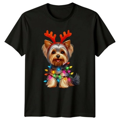 Yorkshire Terrier Christmas Holidays Herren T-Shirt Damen Grafik Tee