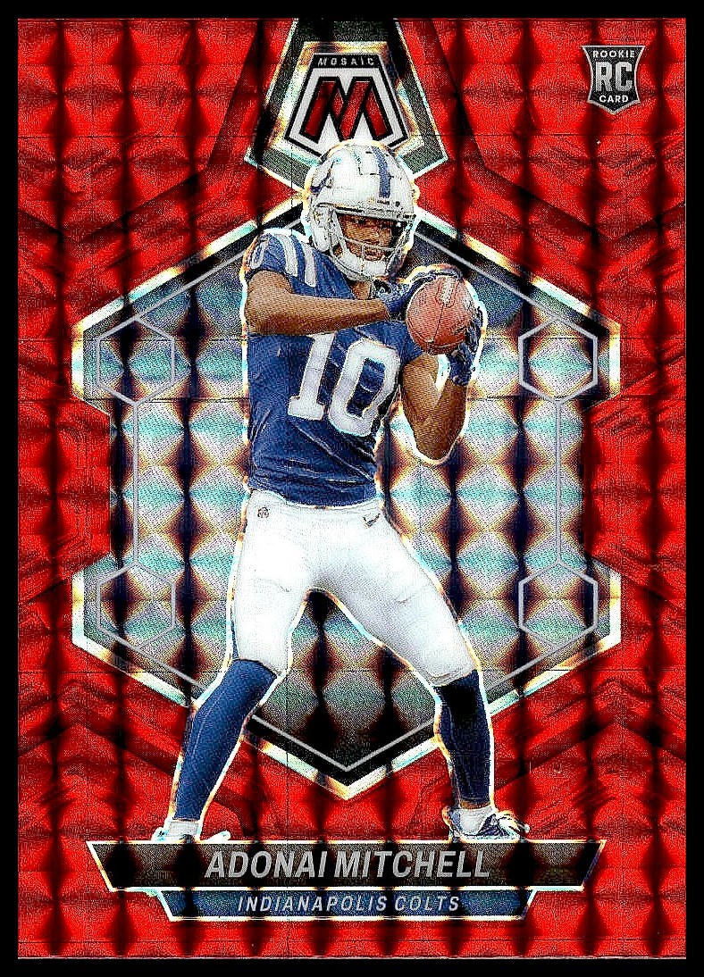 2024 Panini Mosaic #350 Adonai Mitchell Mosaic Red