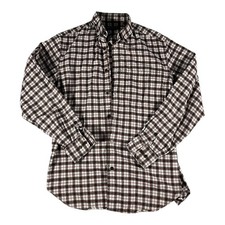 Orvis Luxury Flannel Shirt Men's Long Sleeve Plaid Button Down 100 Cotton M