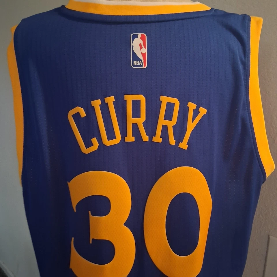 Camiseta Adidas Stephen Curry Para Hombre Grande Azul Golden State Warriors Swingman Foto 4 de 4