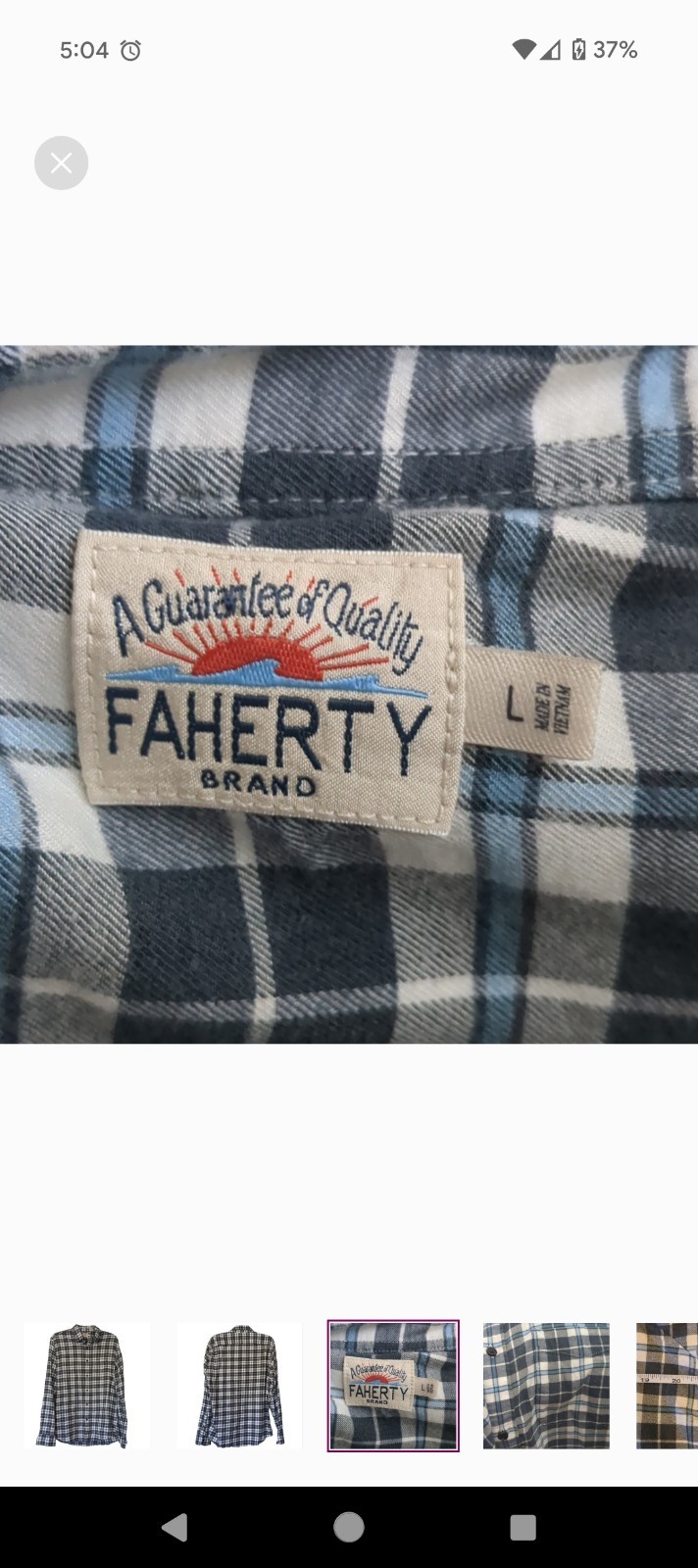Faherty mens flannel button down long sleeve shir… - image 3