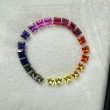 5x5 mm Natural Rainbow Sapphire Princess Cut 22 pcs Stunning Loose Gemstone