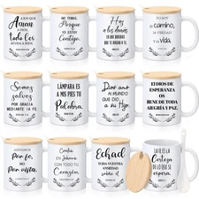 12 Sets Christian Gifts Bulk Religious Cups 12oz Bible Verses Ceramic Coffee ...
