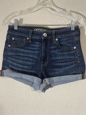 Women s American Eagle Super Stretch Jean Shorts Hi-Rise Shortie Size 4