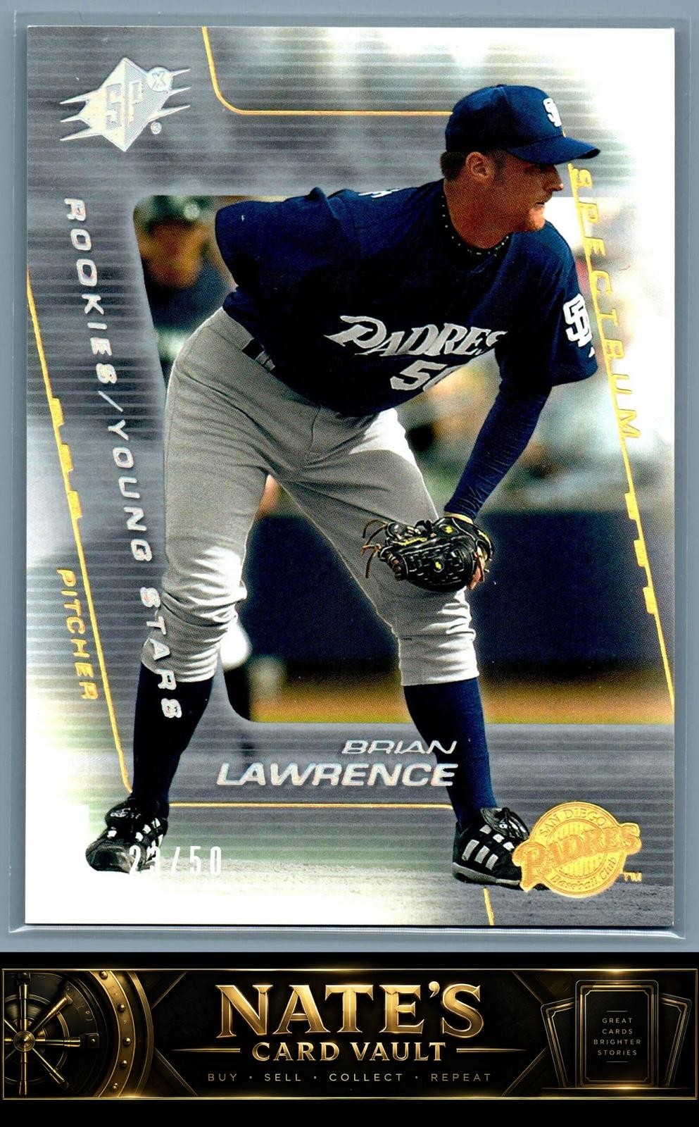 Brian Lawrence 2001 SPx #117 Spectrum RC #/50 Padres