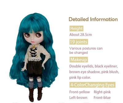 1/6 BJD Puppe ähnelt Neo Blythe, 4-farbige BJD Puppe, HÄNDE + GESICHT, ohne Kleidung 